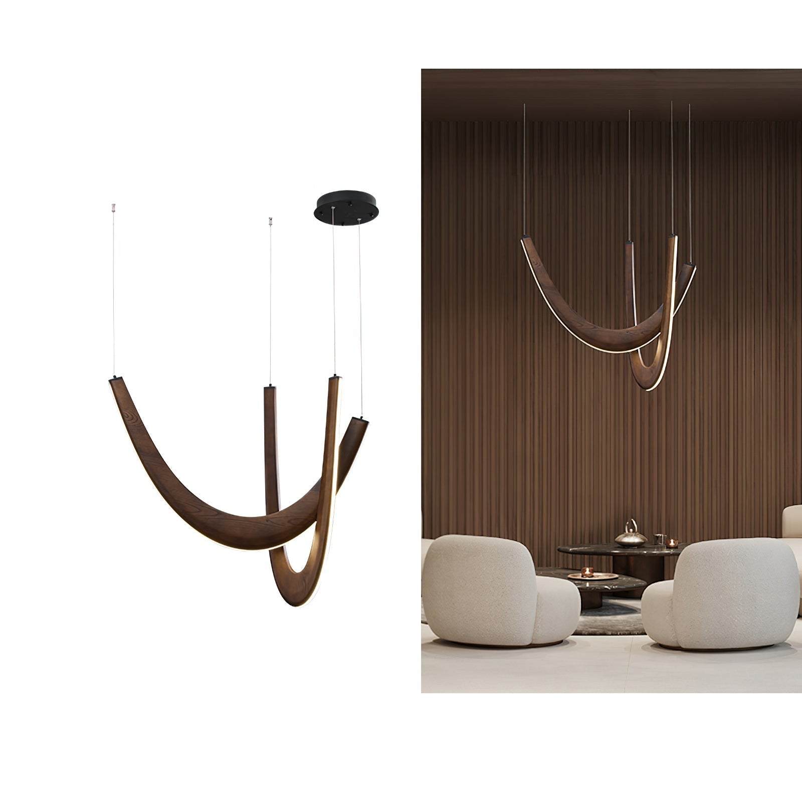 Layn U Shape Wooden Pendant Light