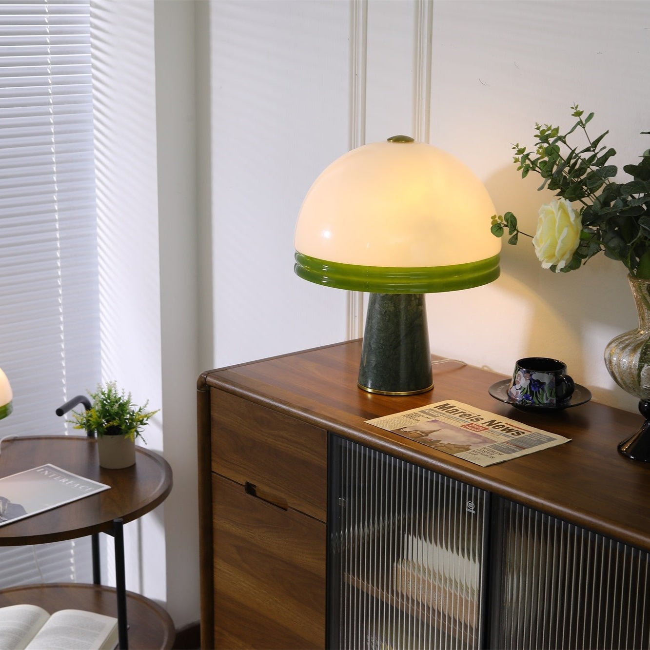 Velura Wide Marble Table Lamp