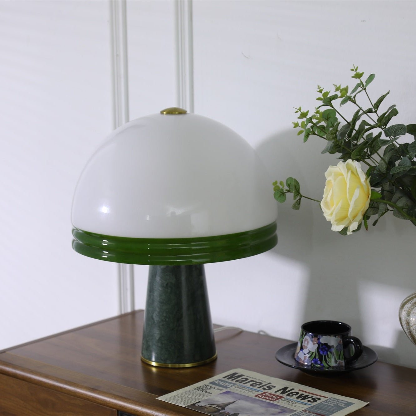 Velura Wide Marble Table Lamp