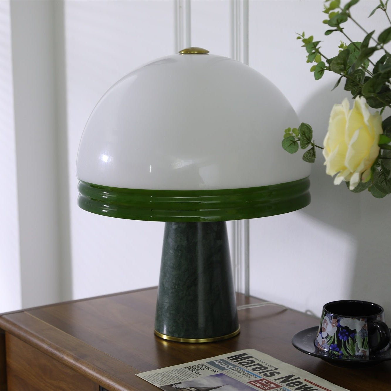 Velura Wide Marble Table Lamp