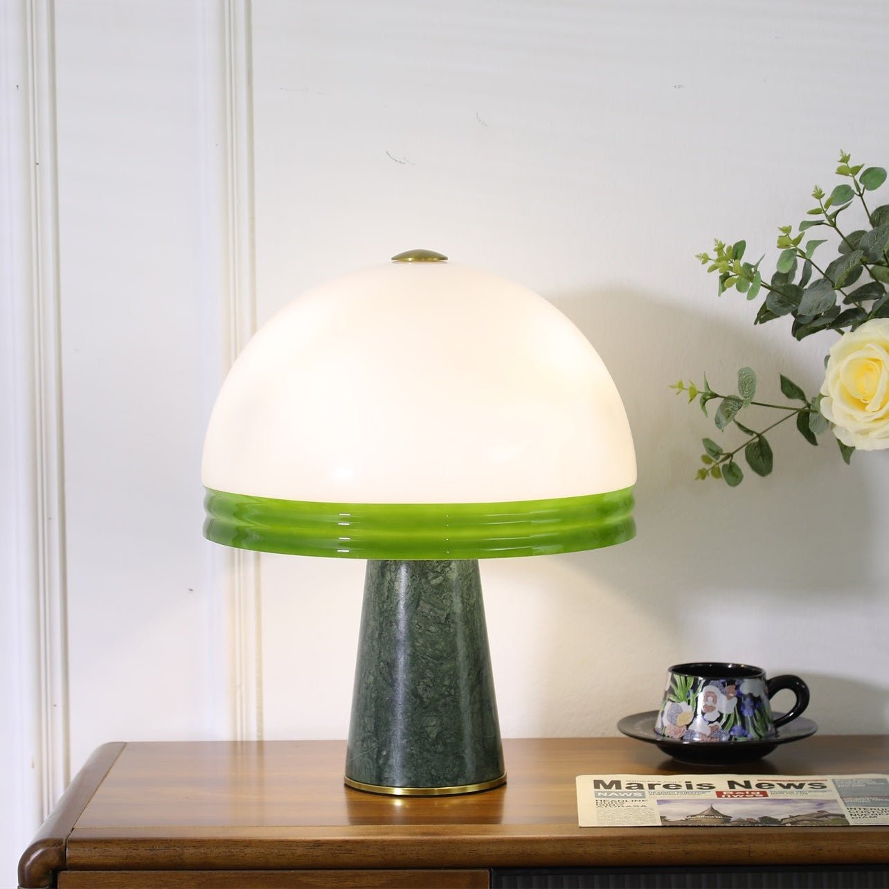 Velura Wide Marble Table Lamp