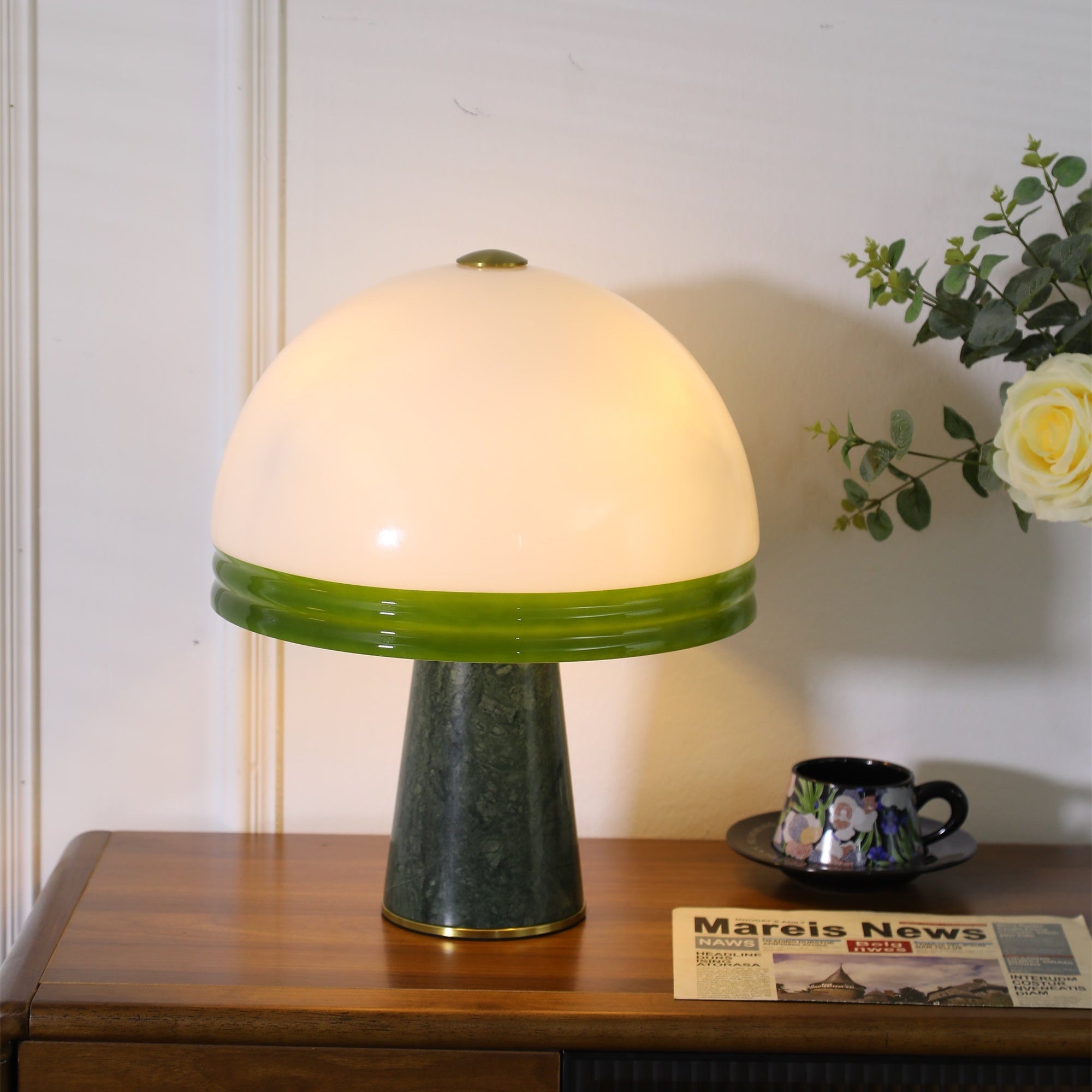 Velura Wide Marble Table Lamp