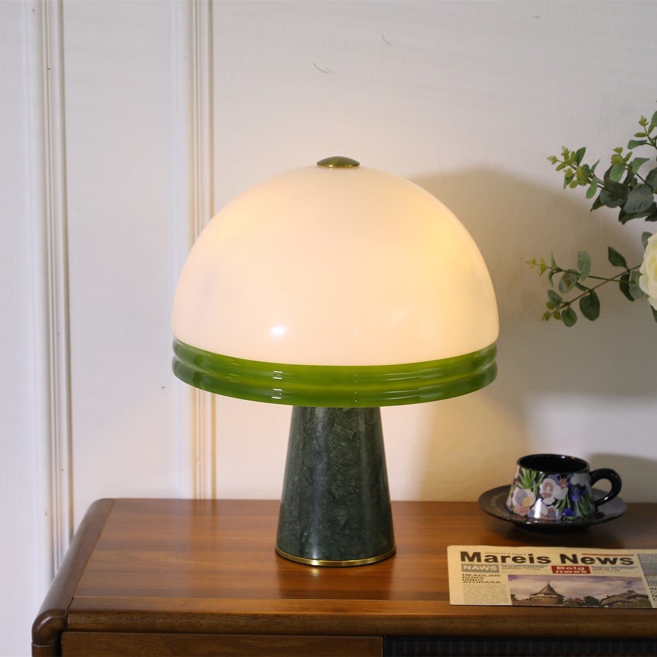 Velura Wide Marble Table Lamp