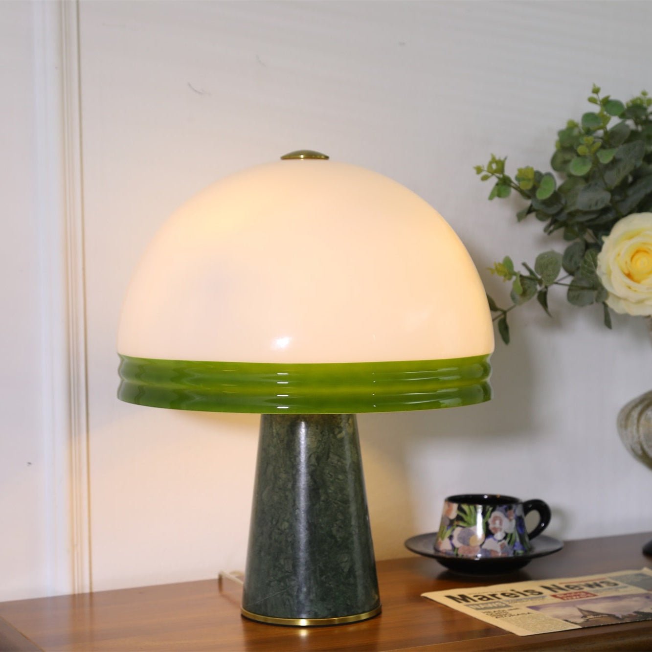 Velura Wide Marble Table Lamp