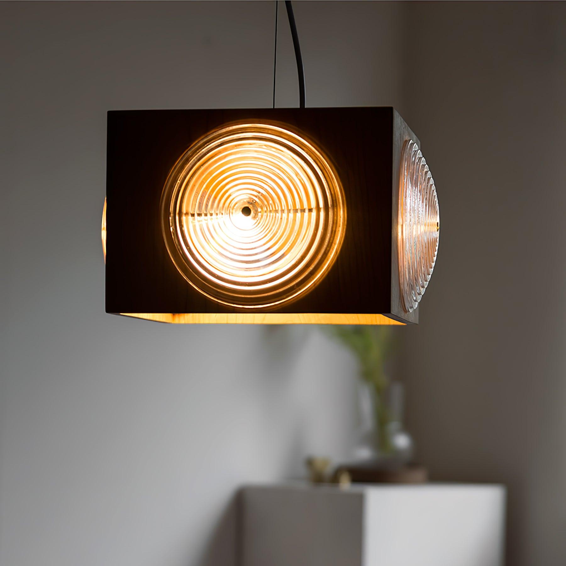 Wooden Vintage Camera Pendant Light