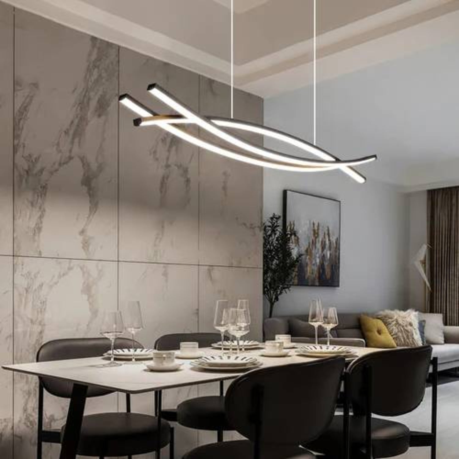 Meco Triple Wave Pendant Light