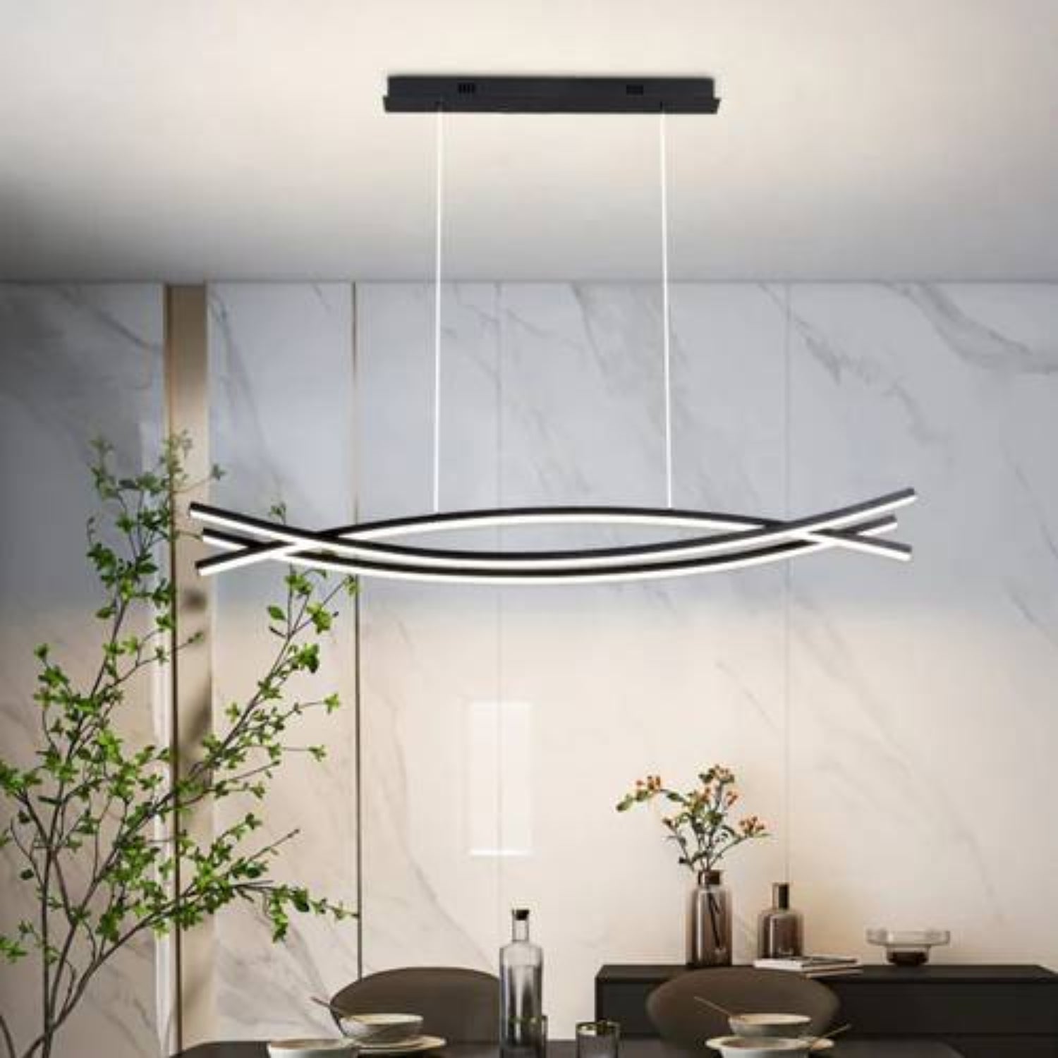 Meco Triple Wave Pendant Light