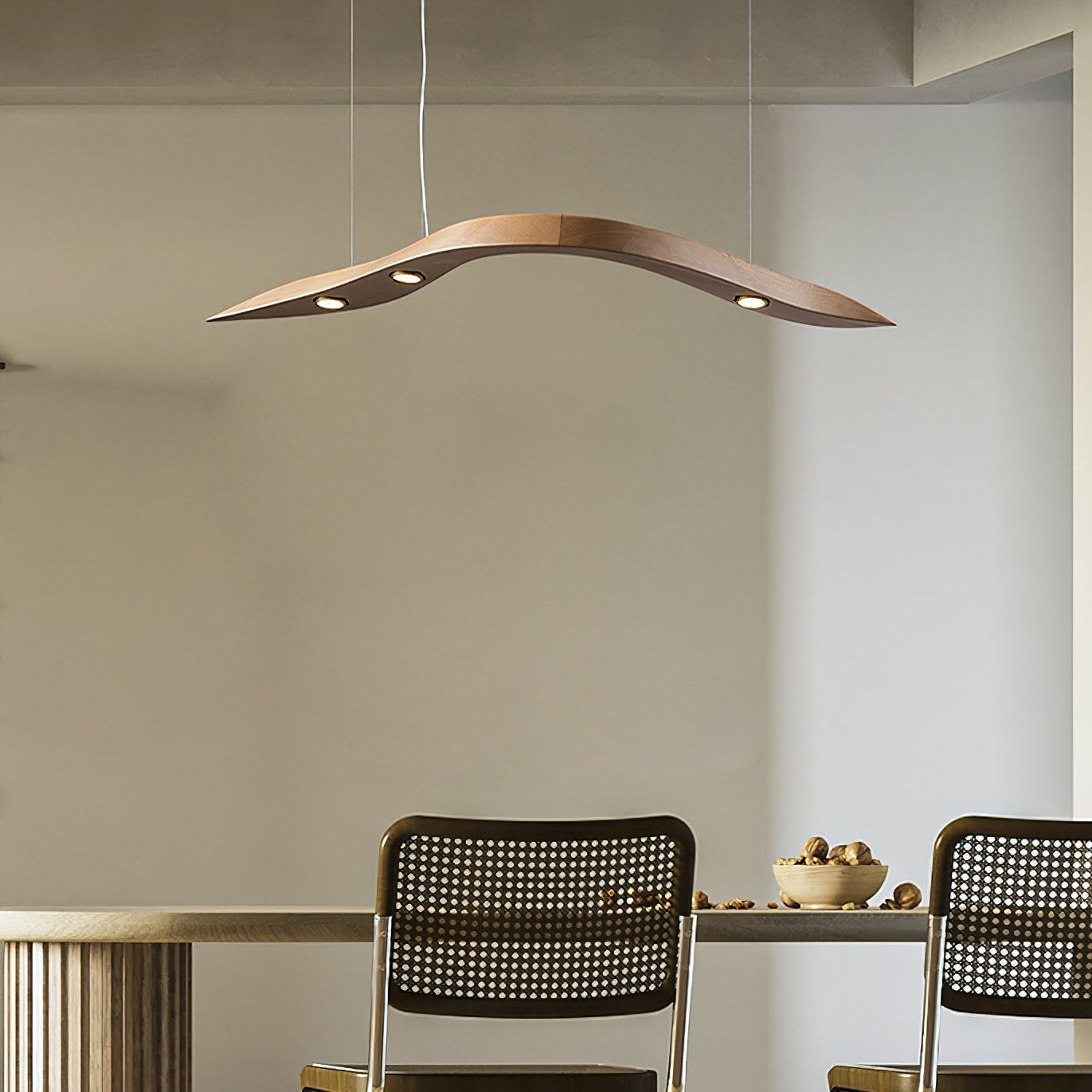 Weloma Wave Wooden Pendant Light