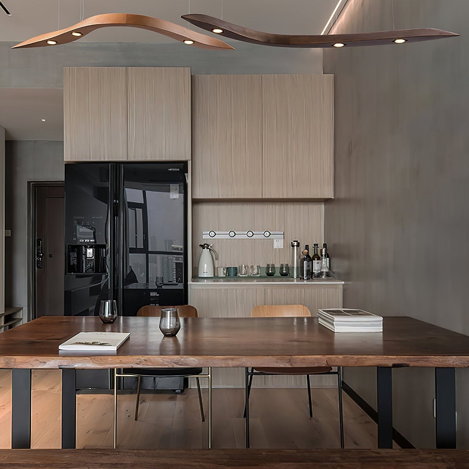 Weloma Wave Wooden Pendant Light