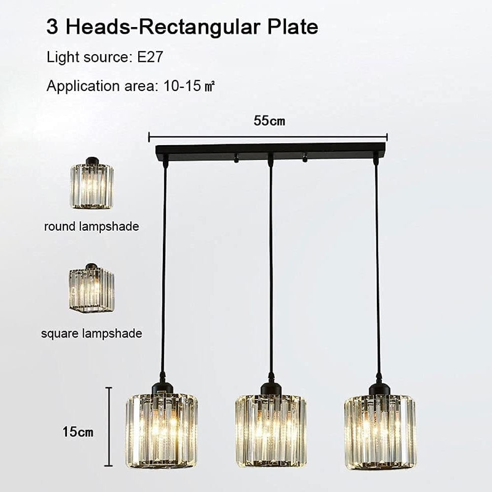 Multi-Head Crystal Pendant Light