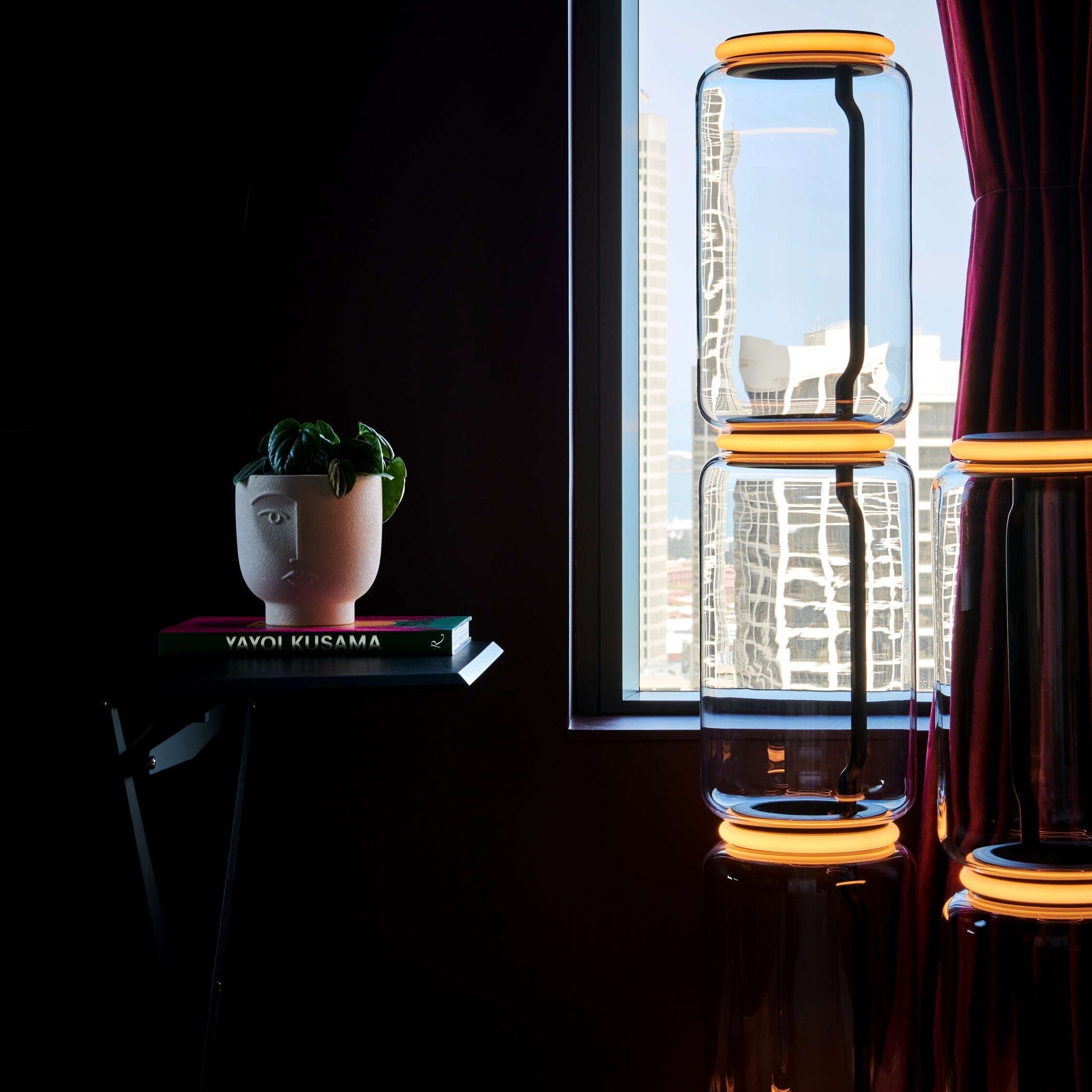 Teyylino Cylindrical Glass Floor Lamp