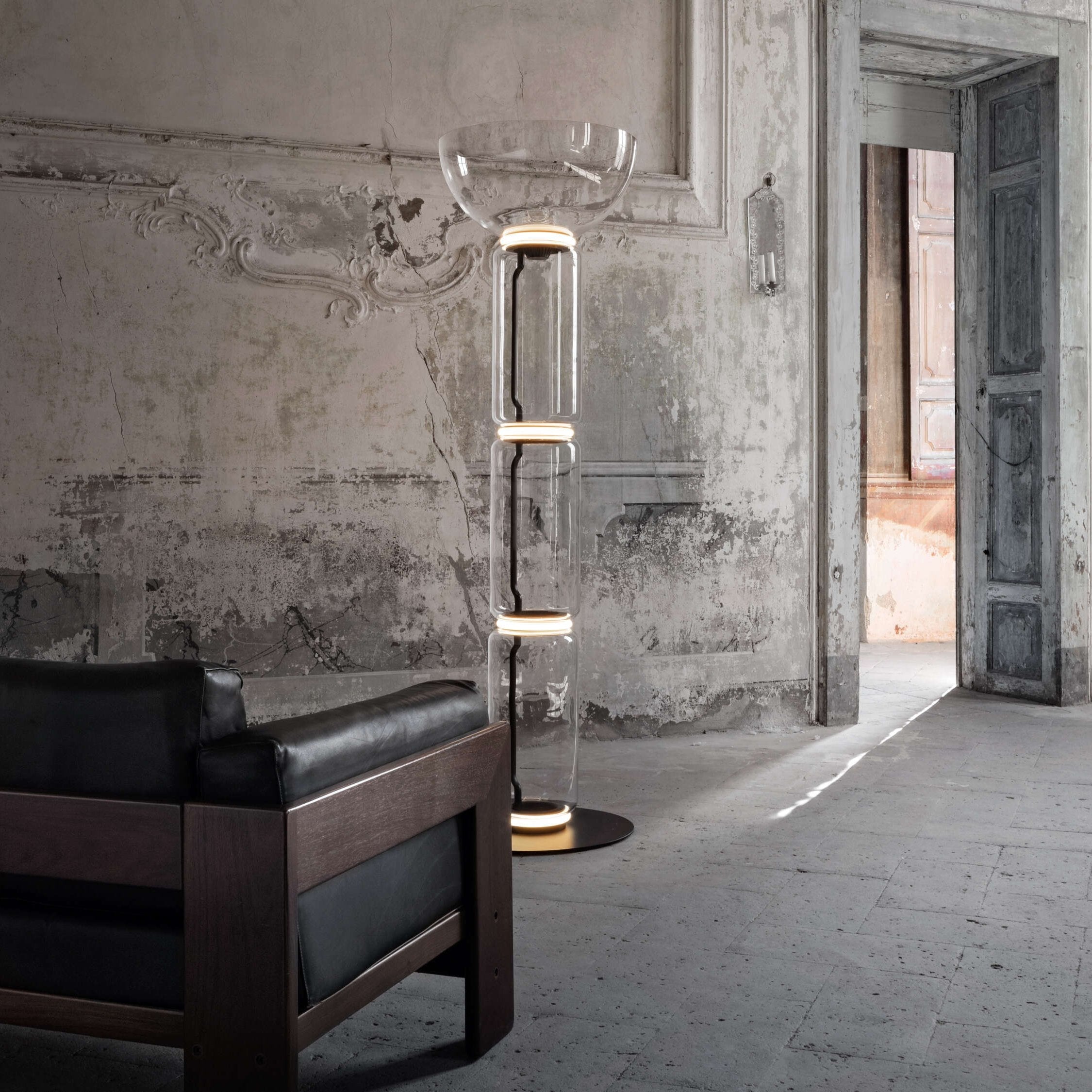 Teyylino Cylindrical Glass Floor Lamp