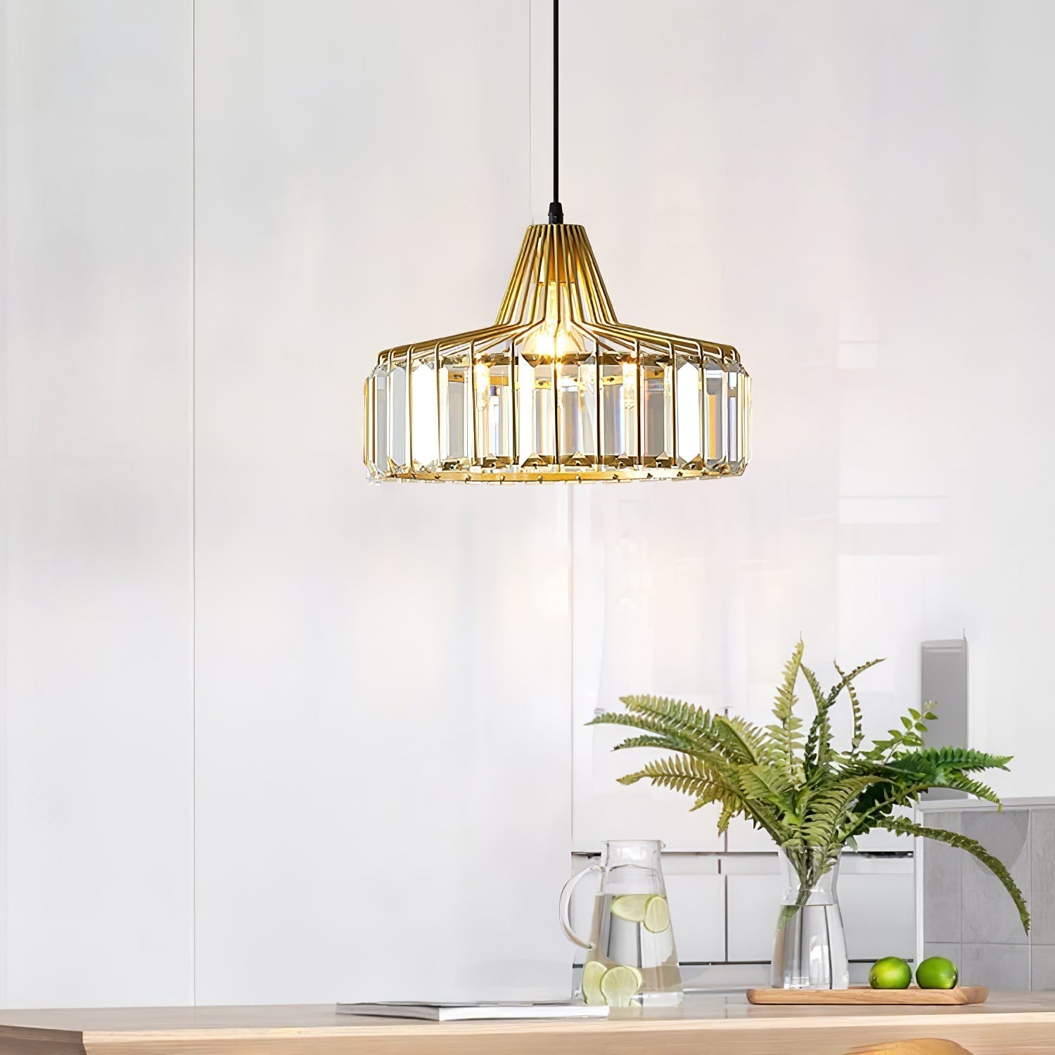 Black Crystal Pendant Light