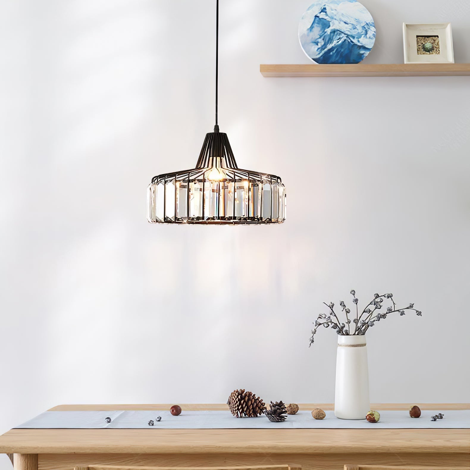 Black Crystal Pendant Light