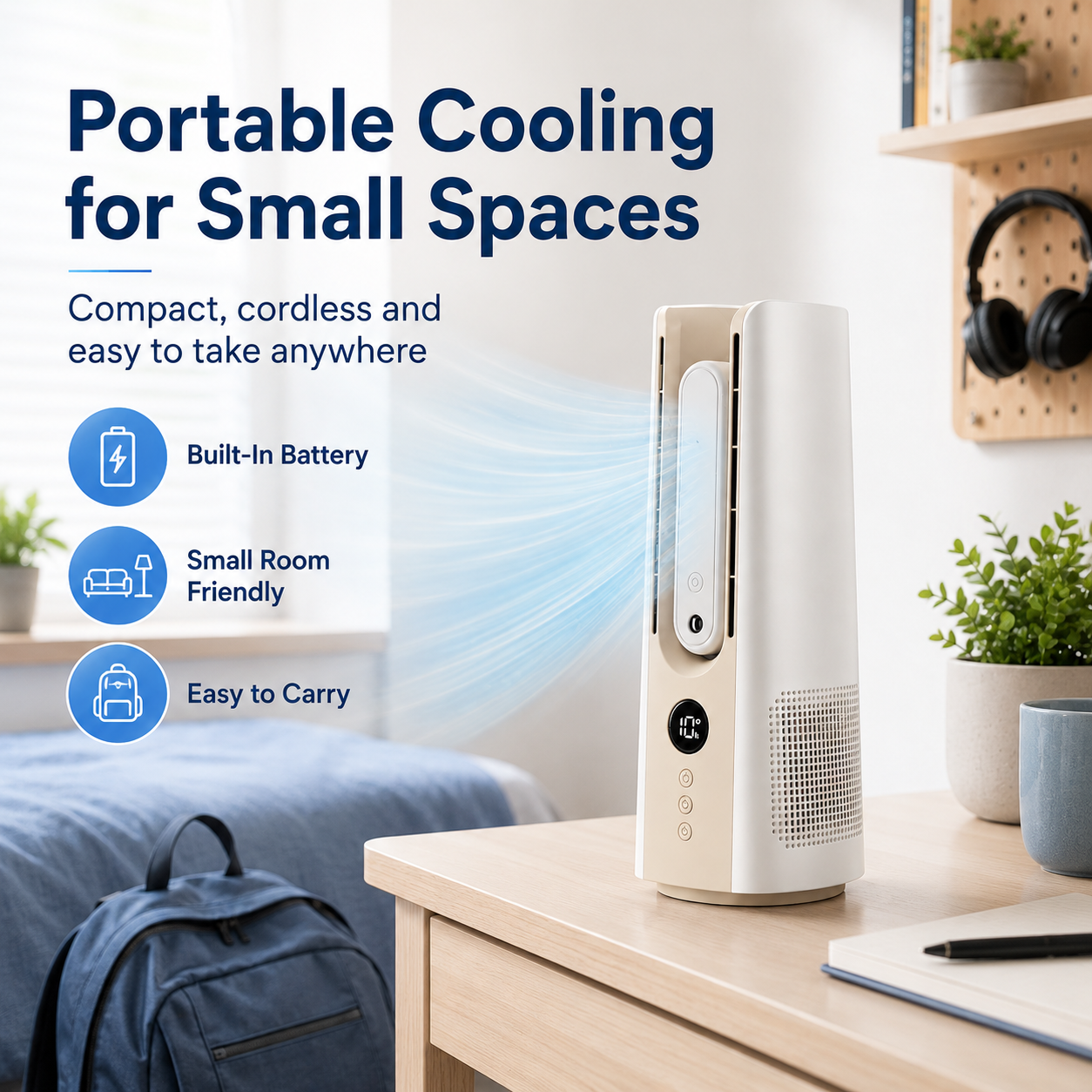 Breezeo Portable Mini Tower Fan
