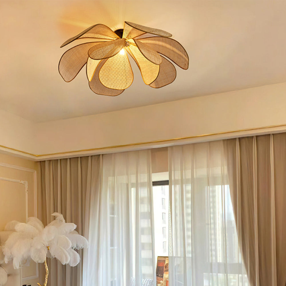 Petal Rattan Flower Pendant Light