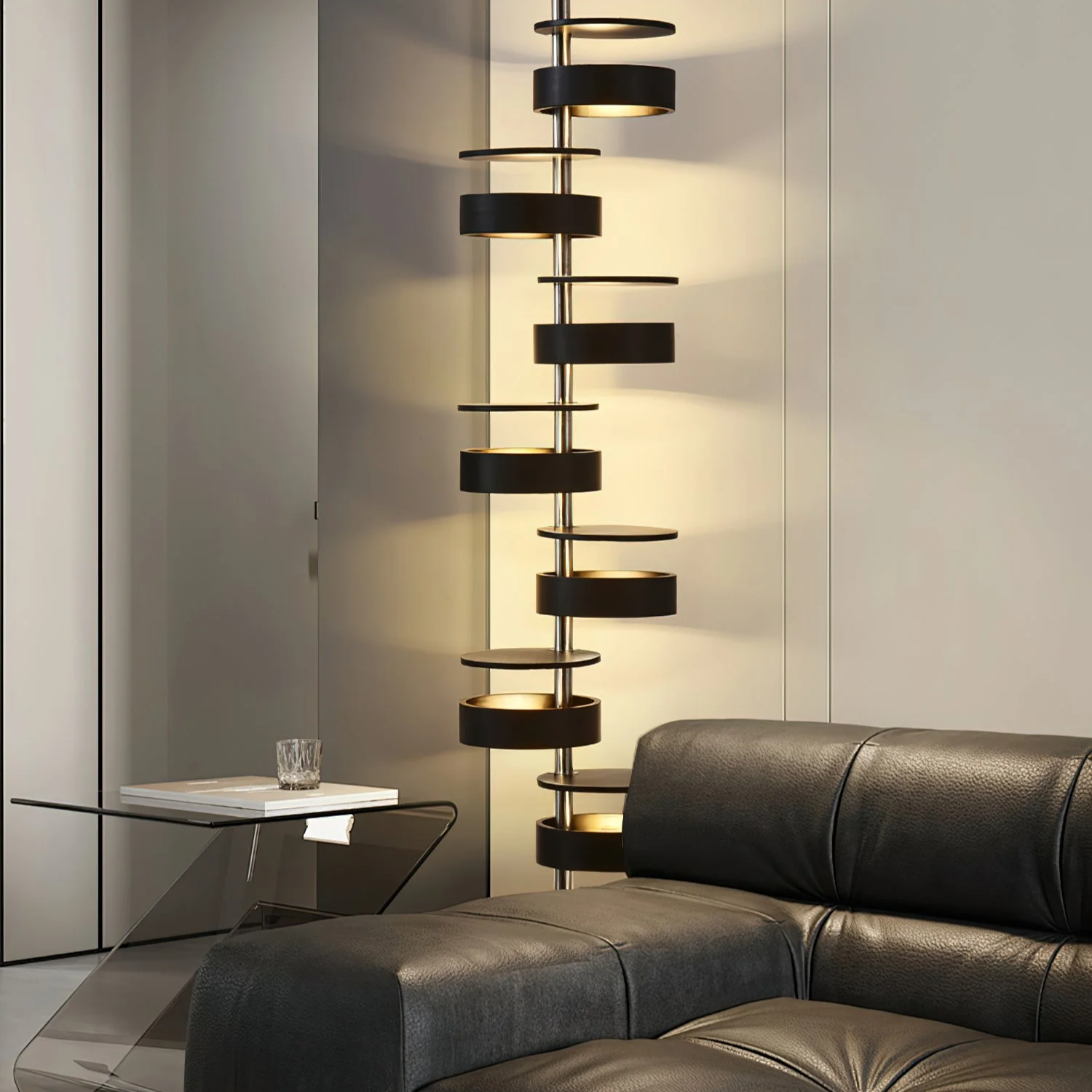 Qenisca Wooden Floor Lamp