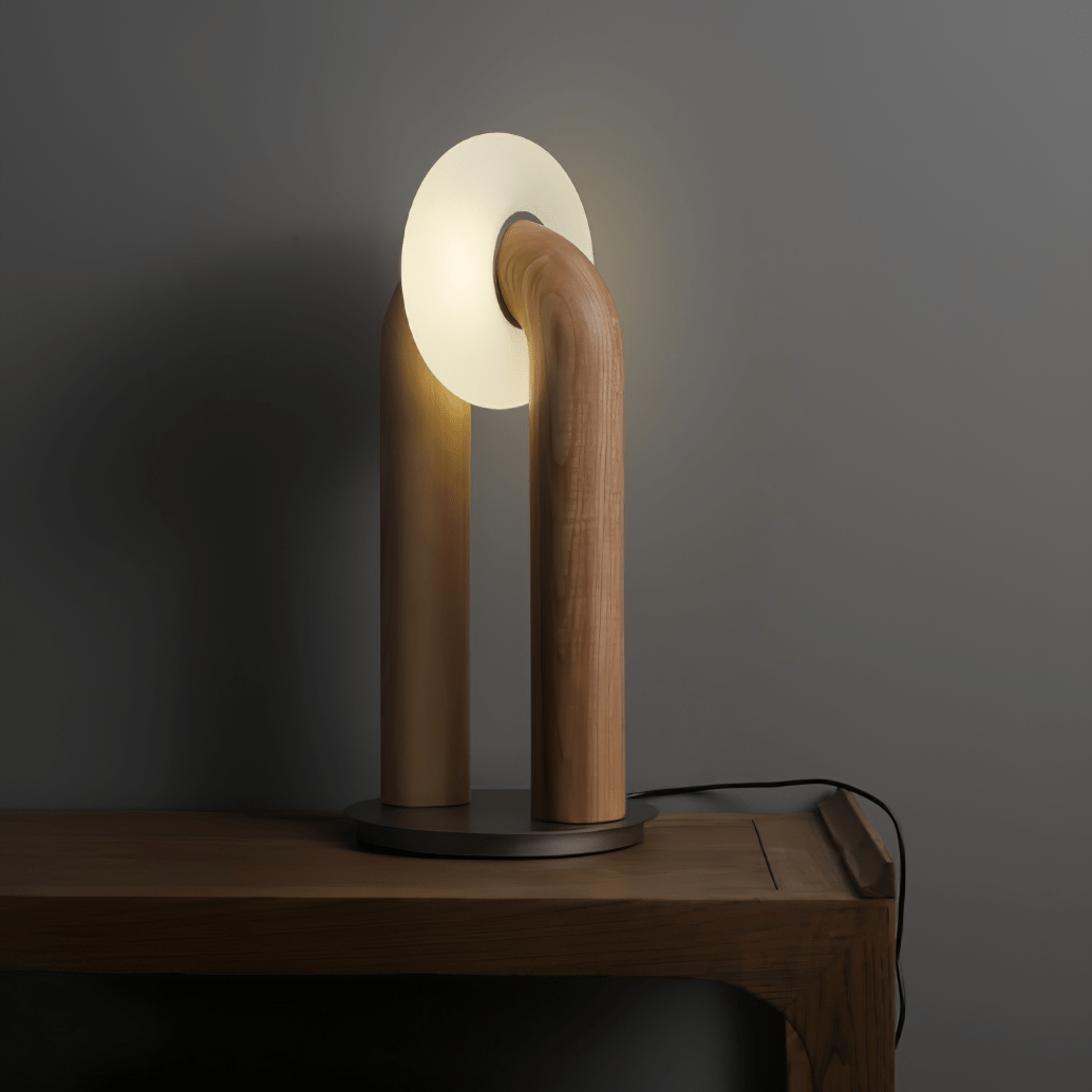 Disc Wooden Table Lamp
