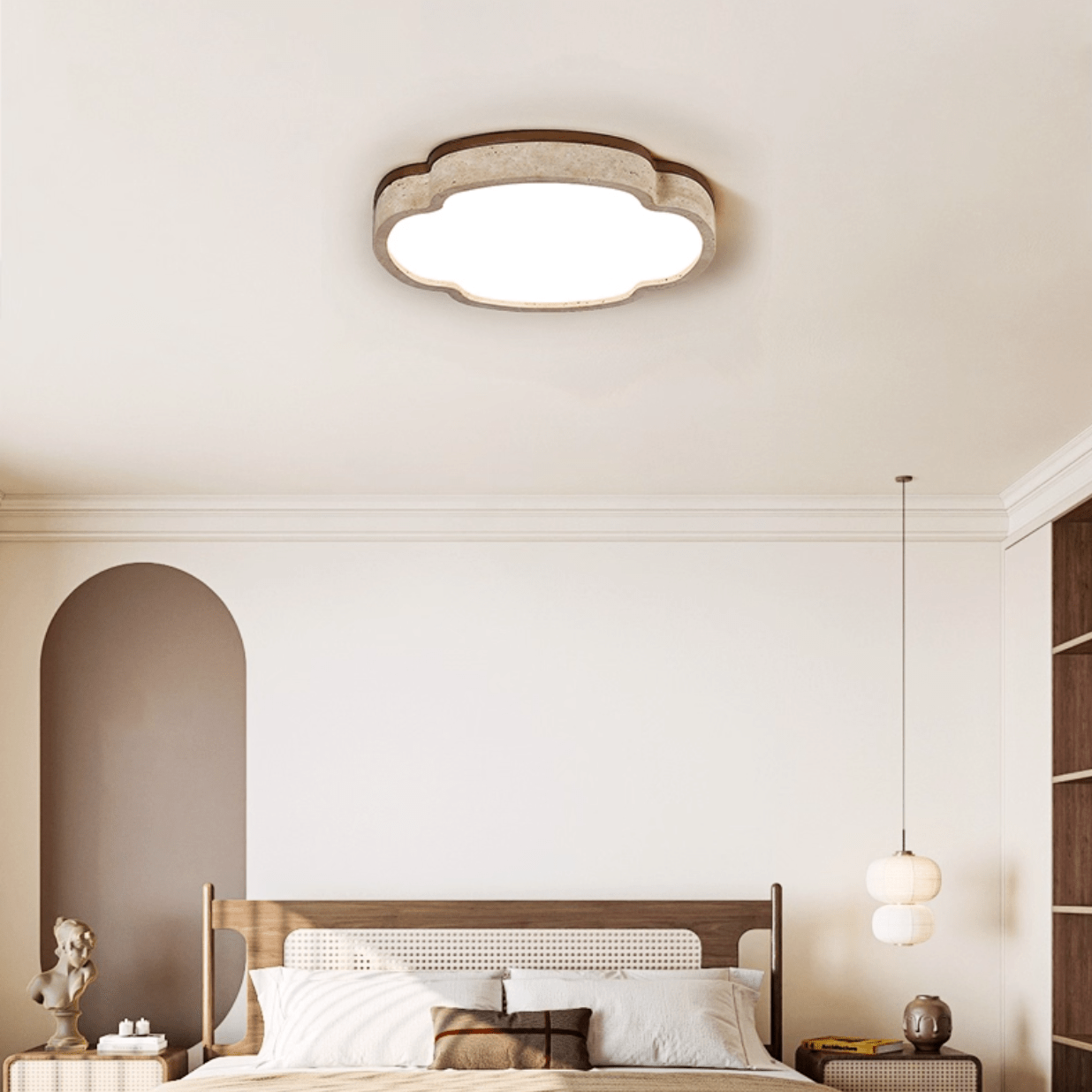 Couzo Travertine Cloud-Shape Ceiling Light