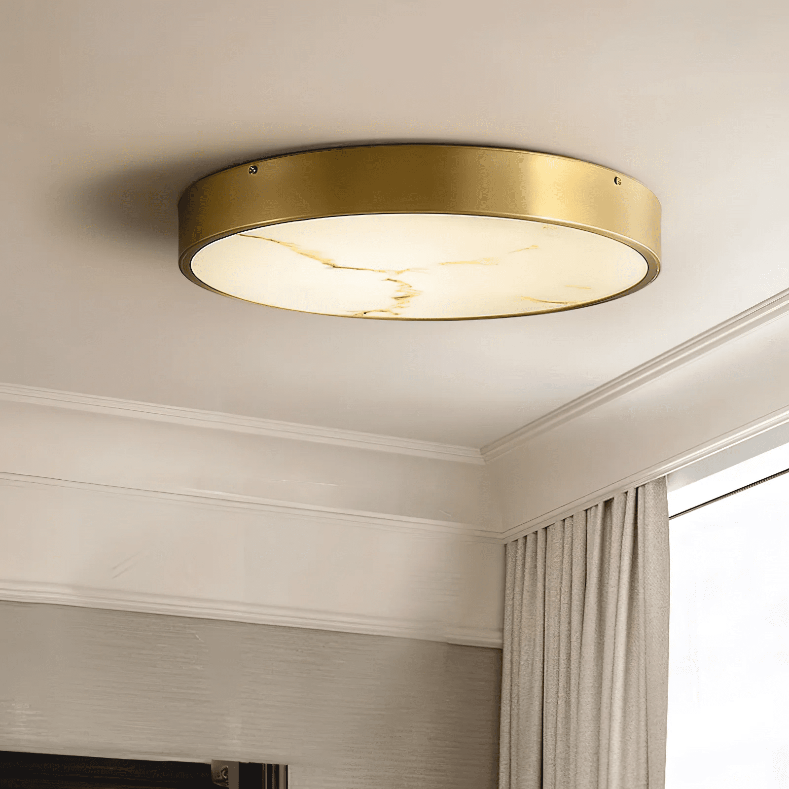 Hexano Alabaster Ceiling Light