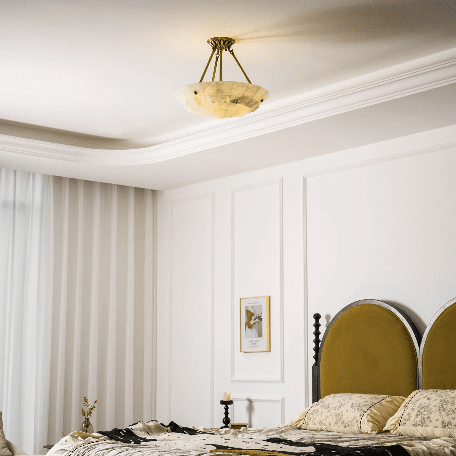 Lyrecos Sculptural Alabaster Ceiling Light