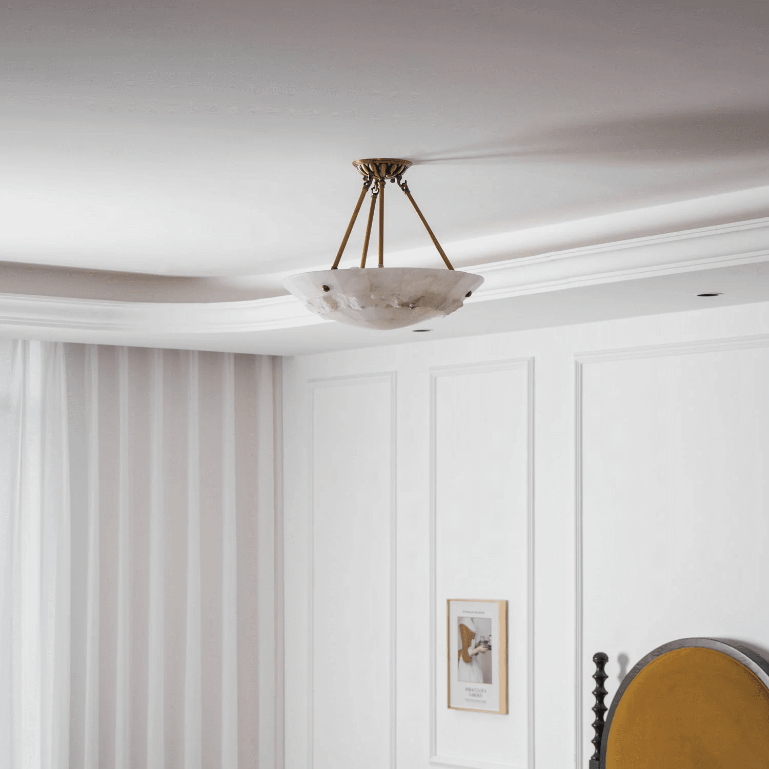 Lyrecos Sculptural Alabaster Ceiling Light