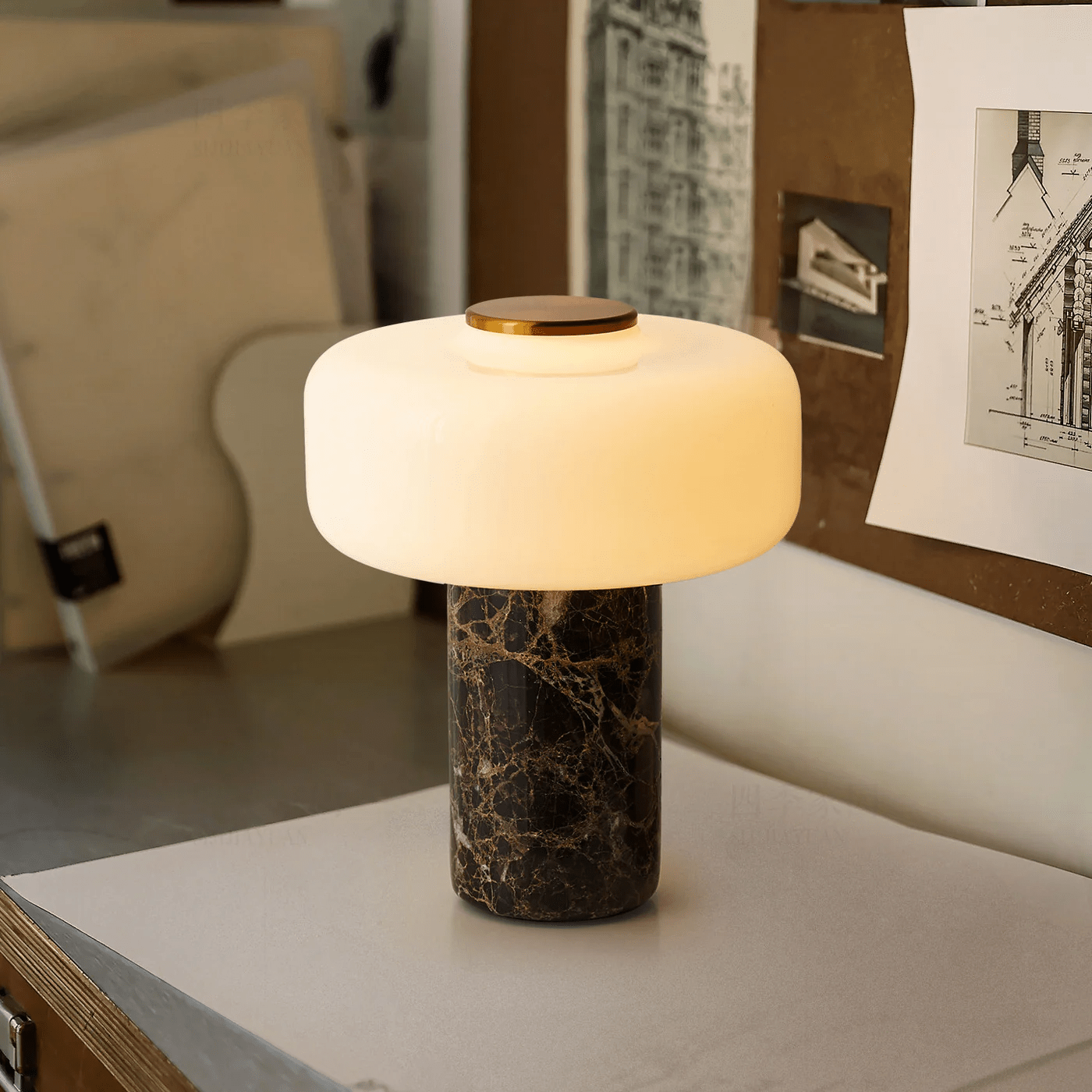 Mosa Rechargeable Marble Table Lamp