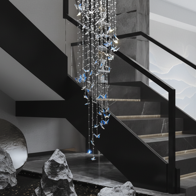 Crystal Butterflies Pendant Light