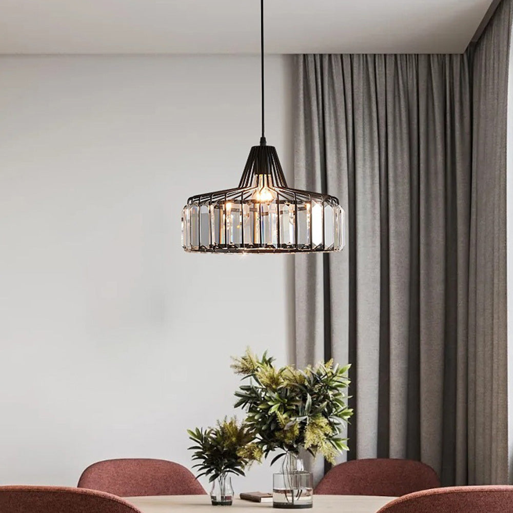 Black Crystal Pendant Light