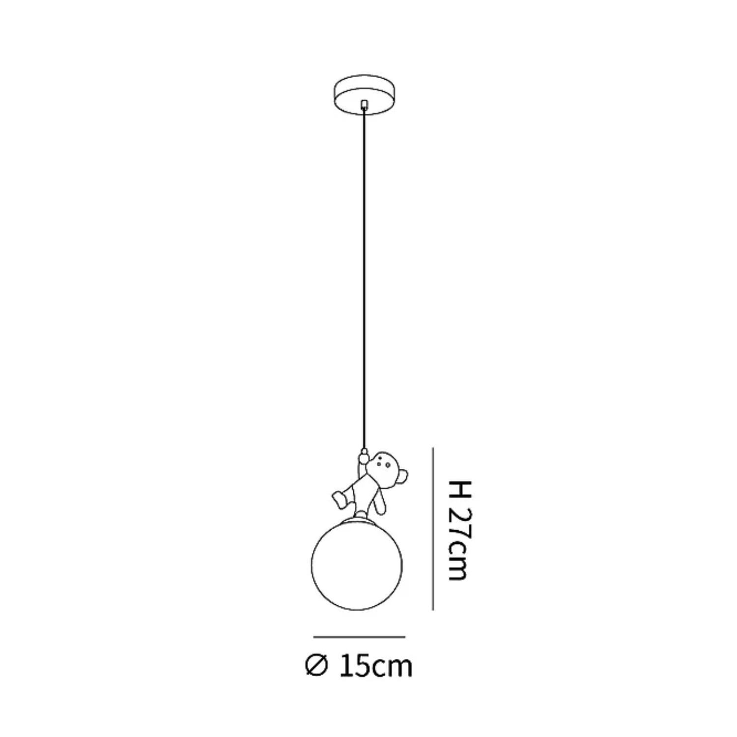 Standing Panda Pendant Light