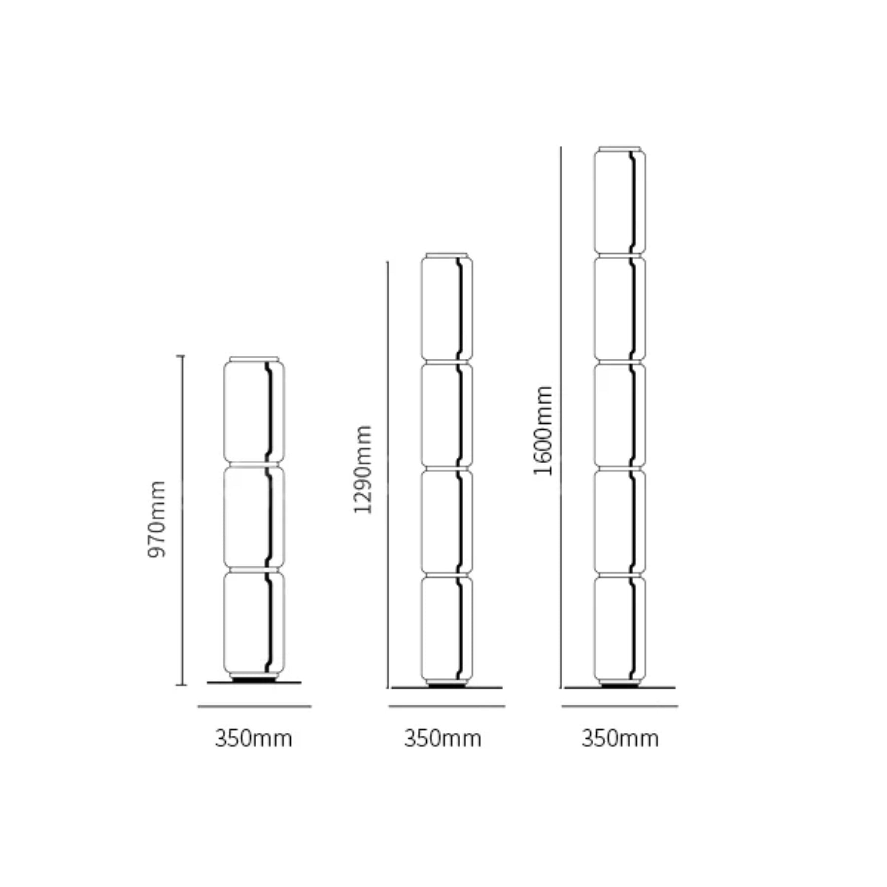 Teyylino Cylindrical Glass Floor Lamp