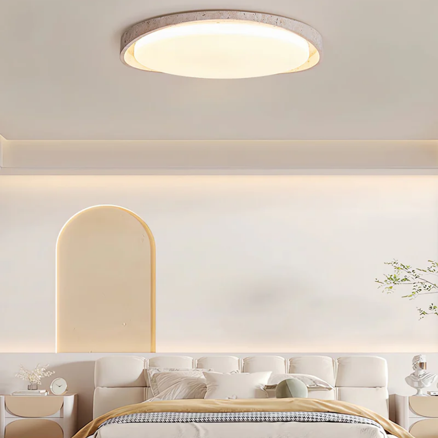 Aruz Wave Natural Stone Ceiling Light