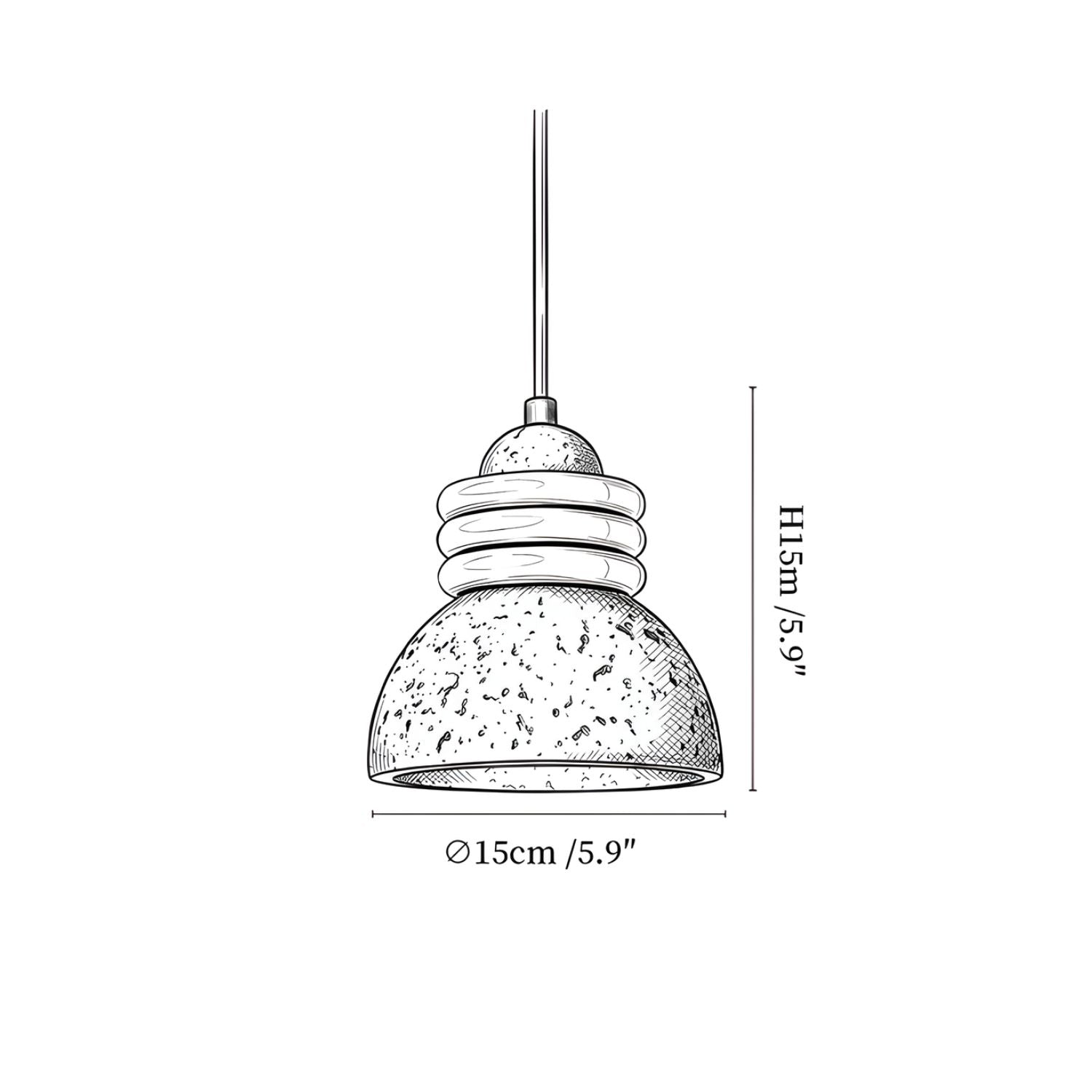 Kuro Travertine Pendant Light