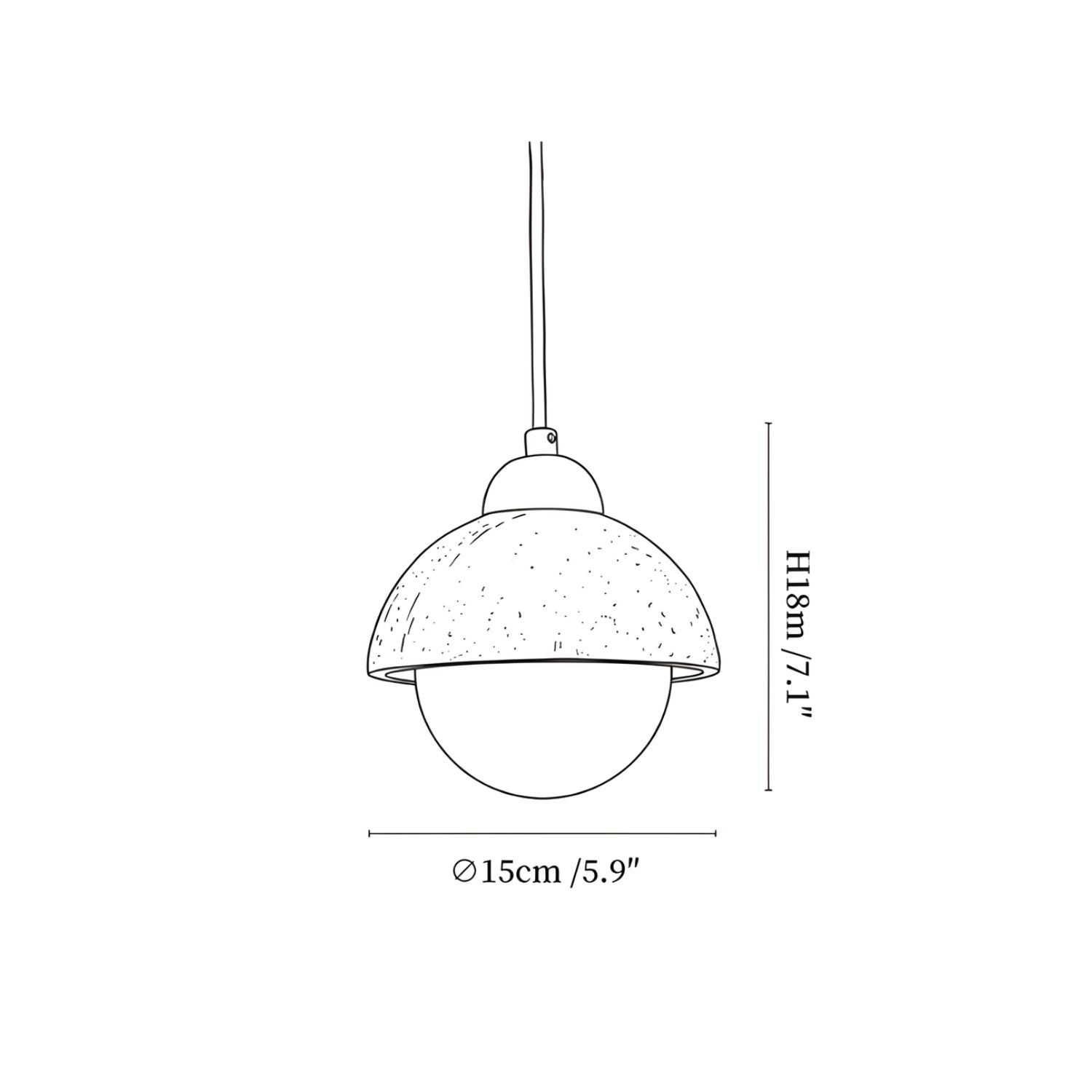Domos Travertine Pendant Light