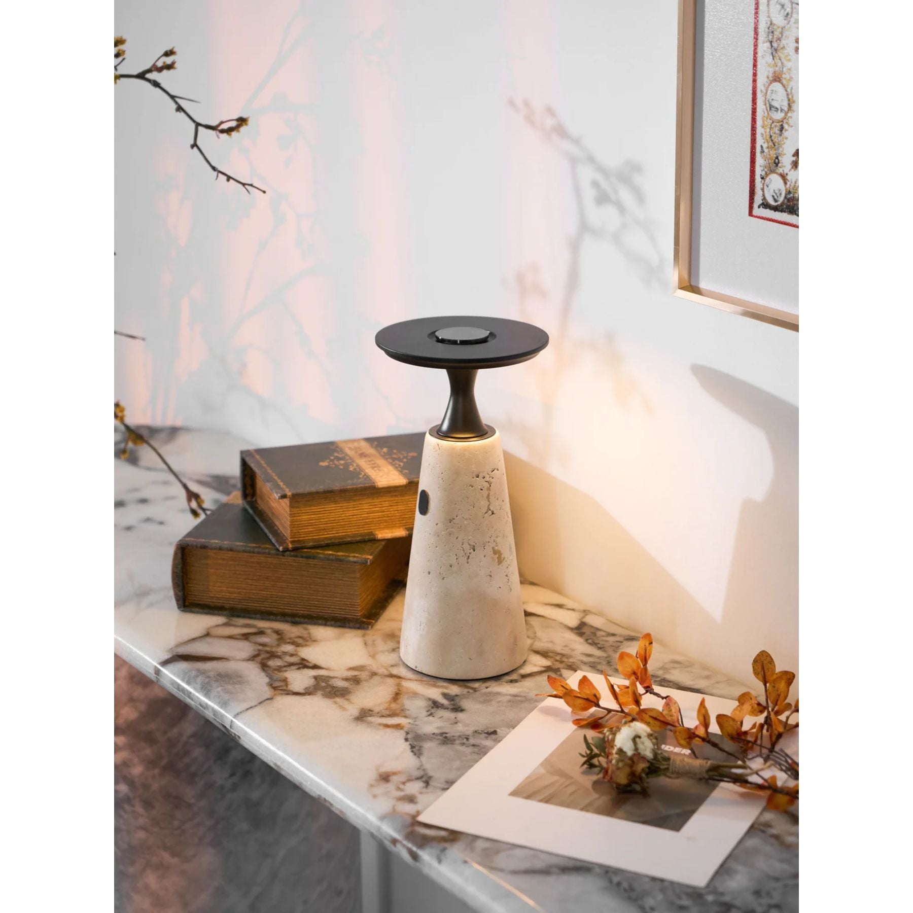 Terchas Rechargeable Natural Stone Table Lamp
