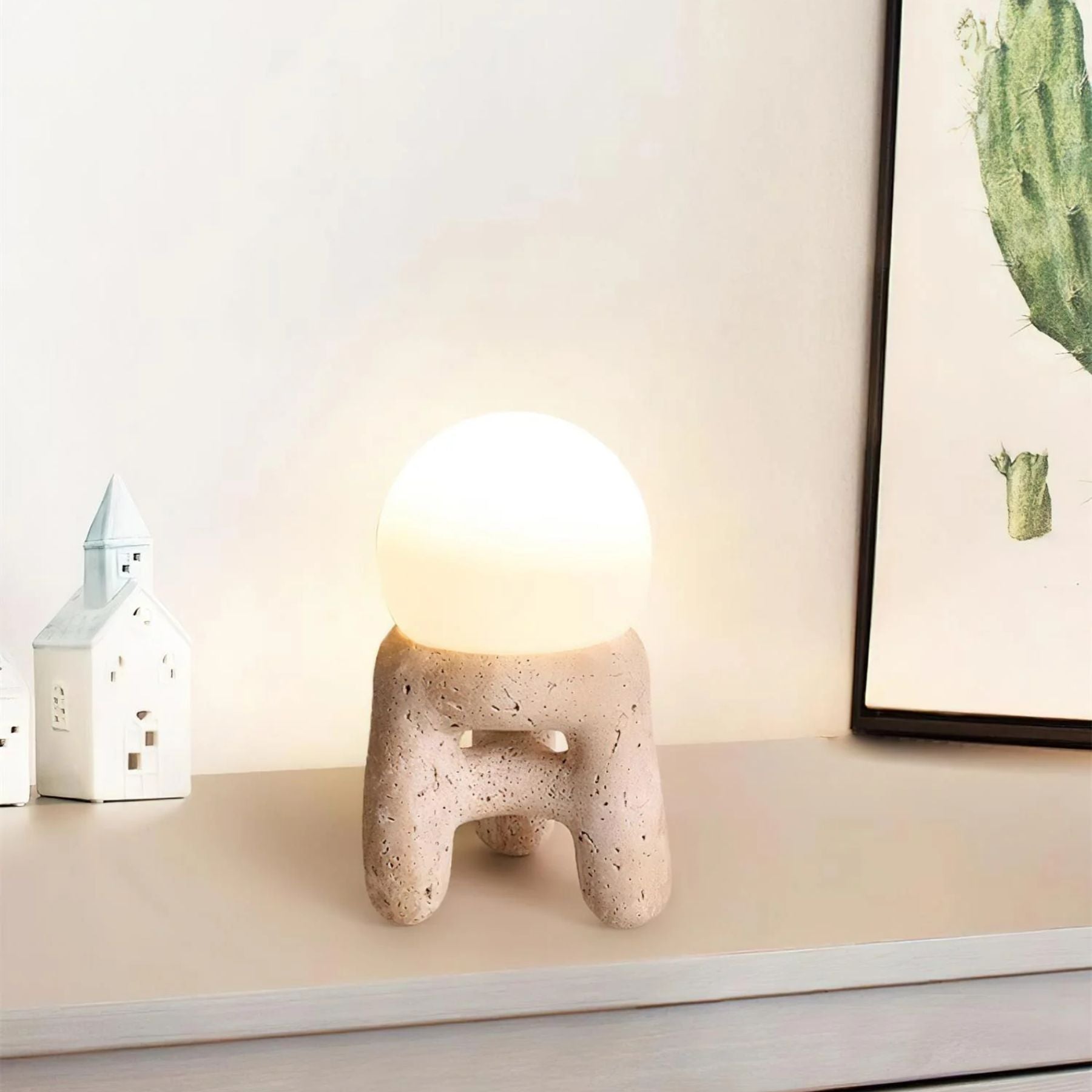 Jug-Shaped Natural Stone Table Lamp