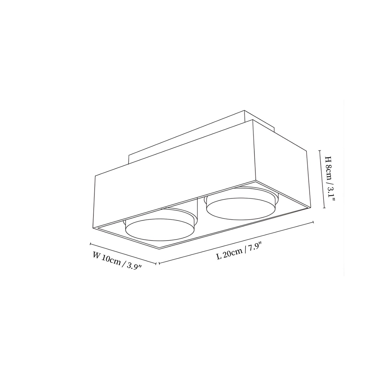 Kole Square Travertine Ceiling Light