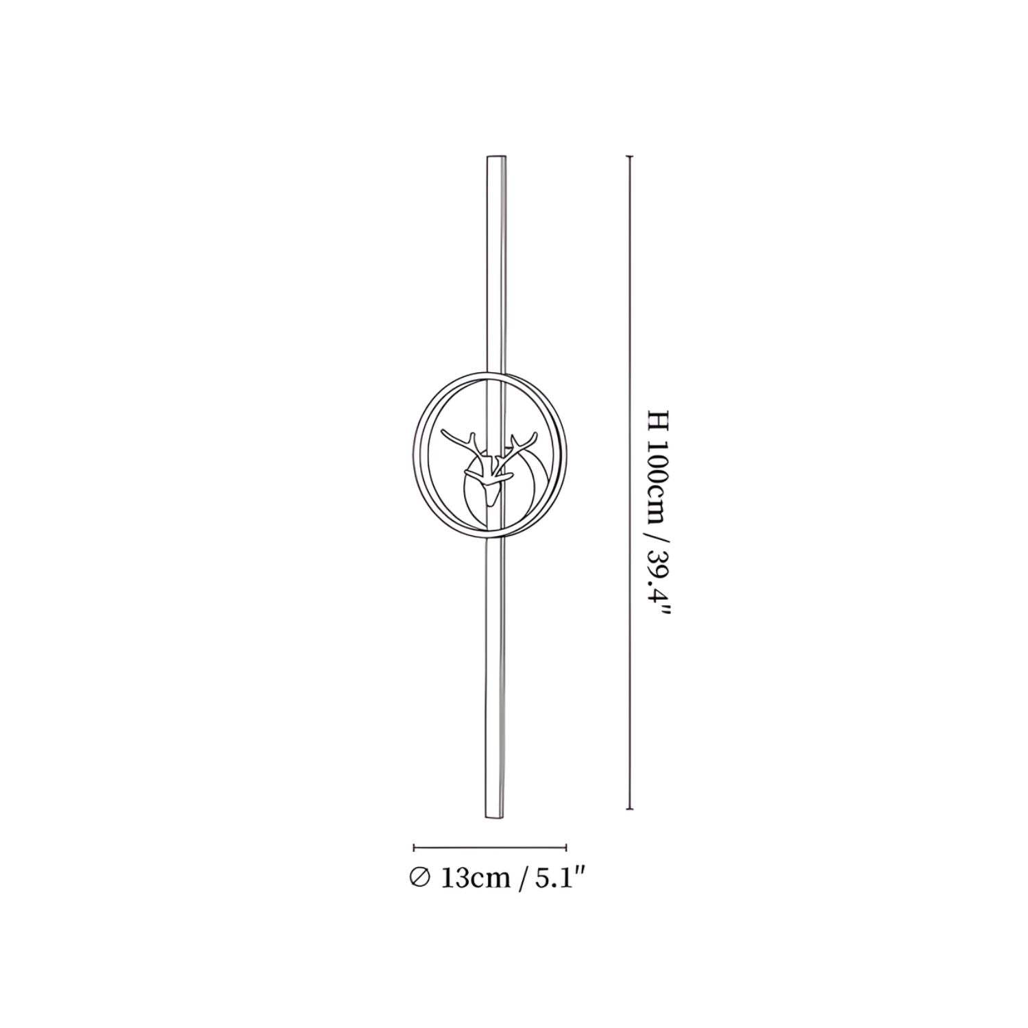 Brass Deer Design Wall Light