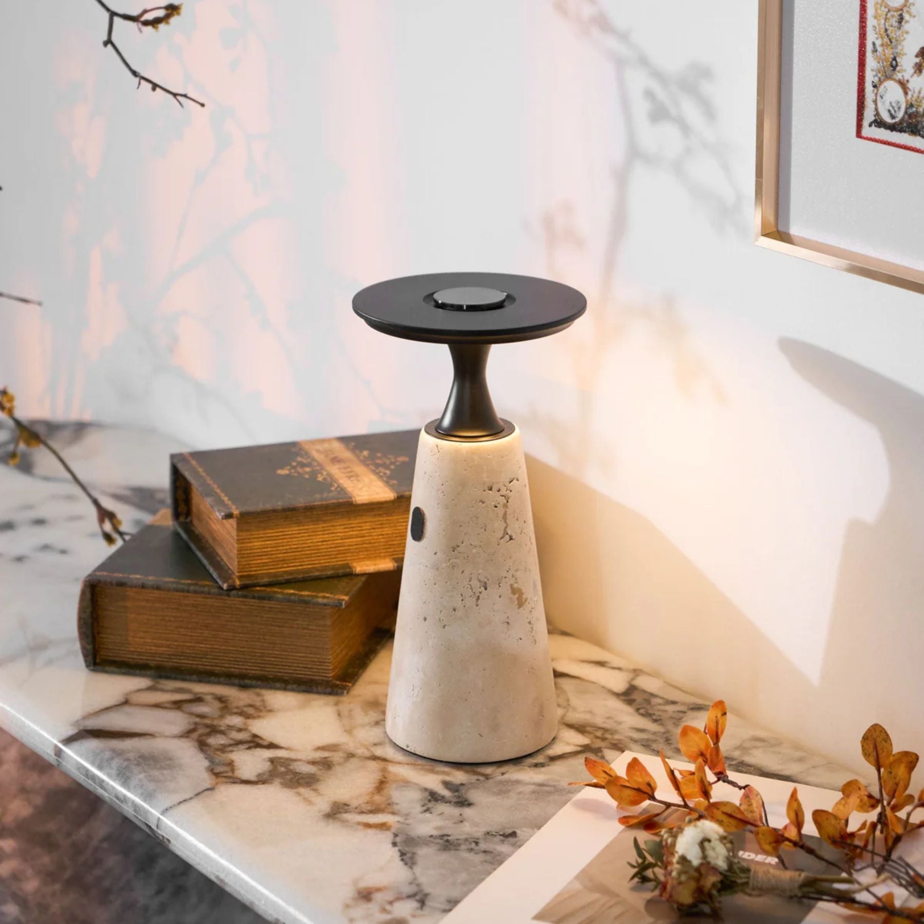 Terchas Rechargeable Natural Stone Table Lamp