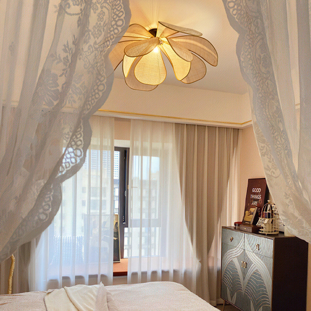 Petal Rattan Flower Pendant Light