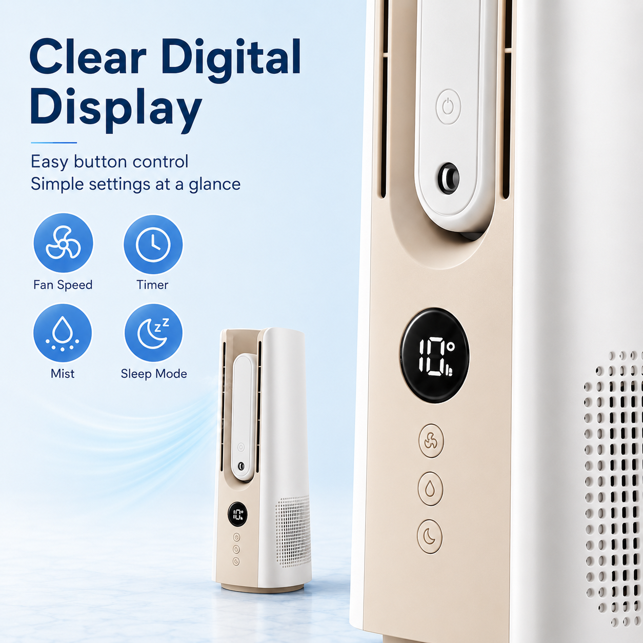 Breezeo Portable Mini Tower Fan