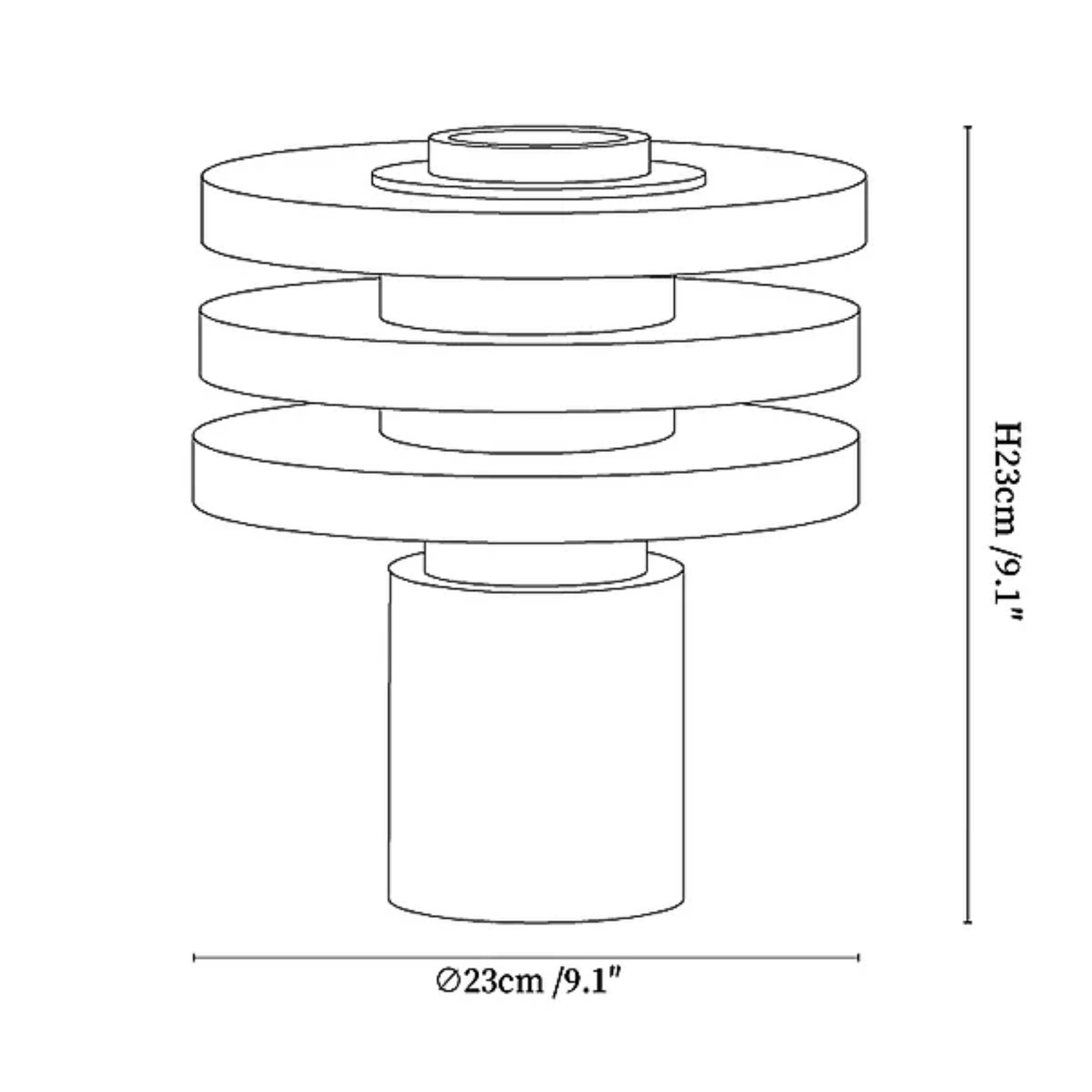 Lebosik Three-Tiered Table Lamp