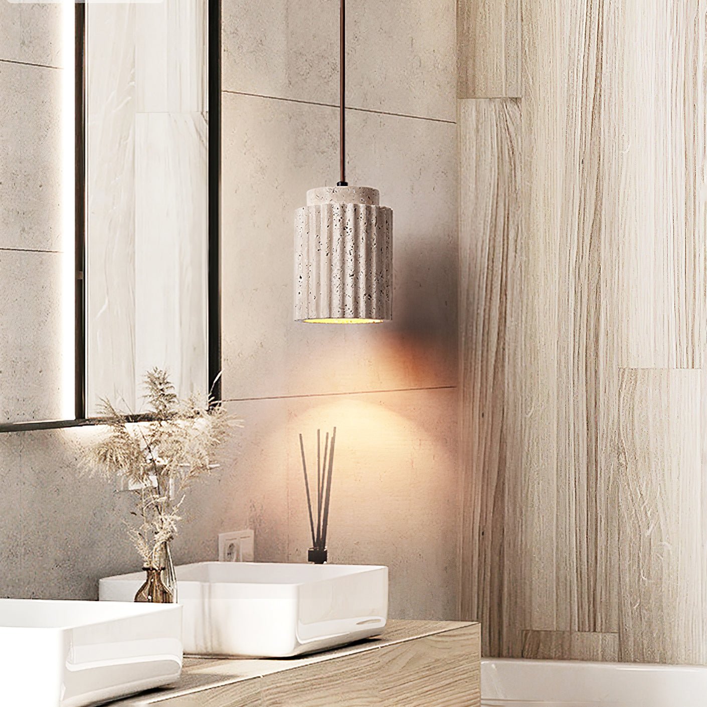 Lecave Natural Stone Pendant Light