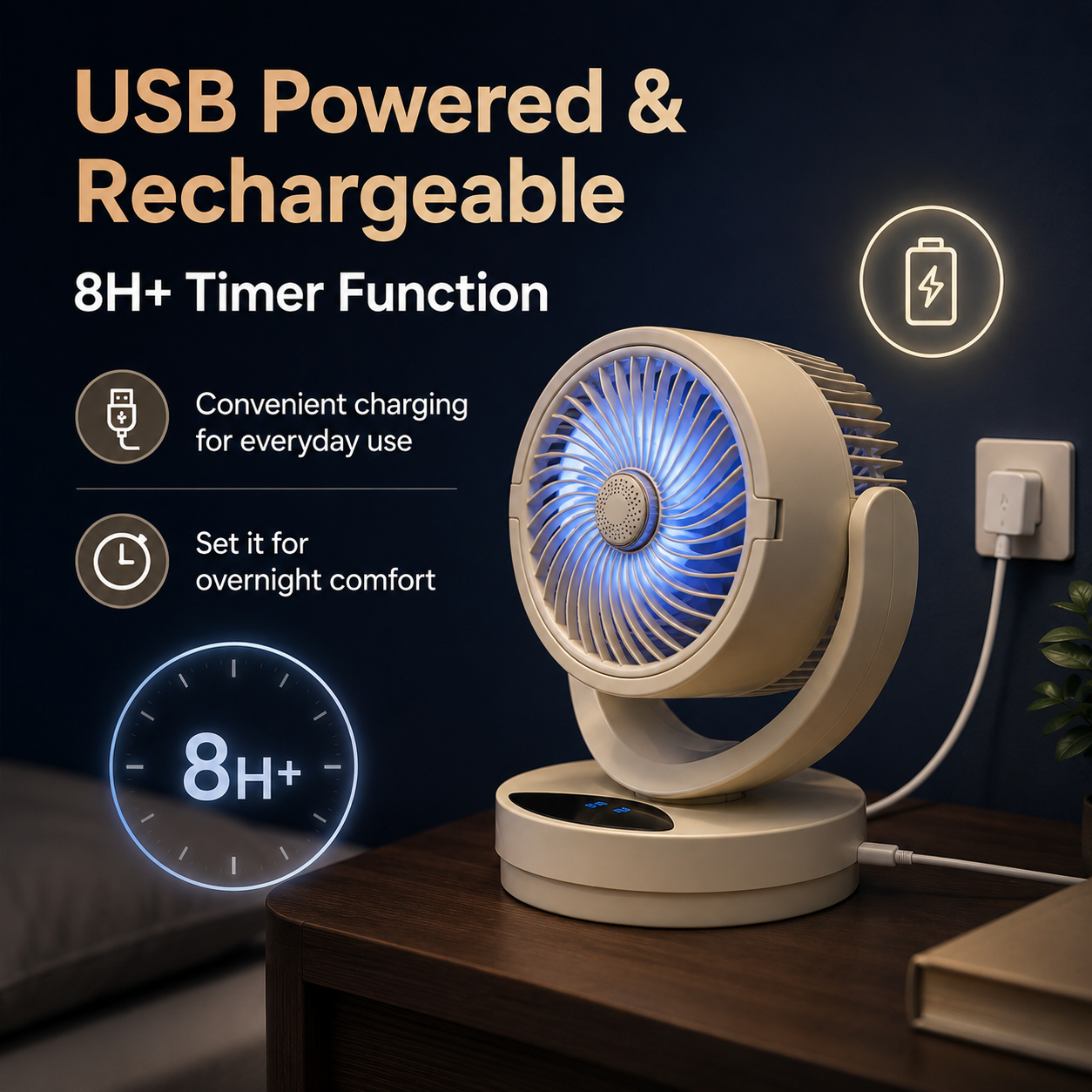 Rowanro Outdoor Table Fan