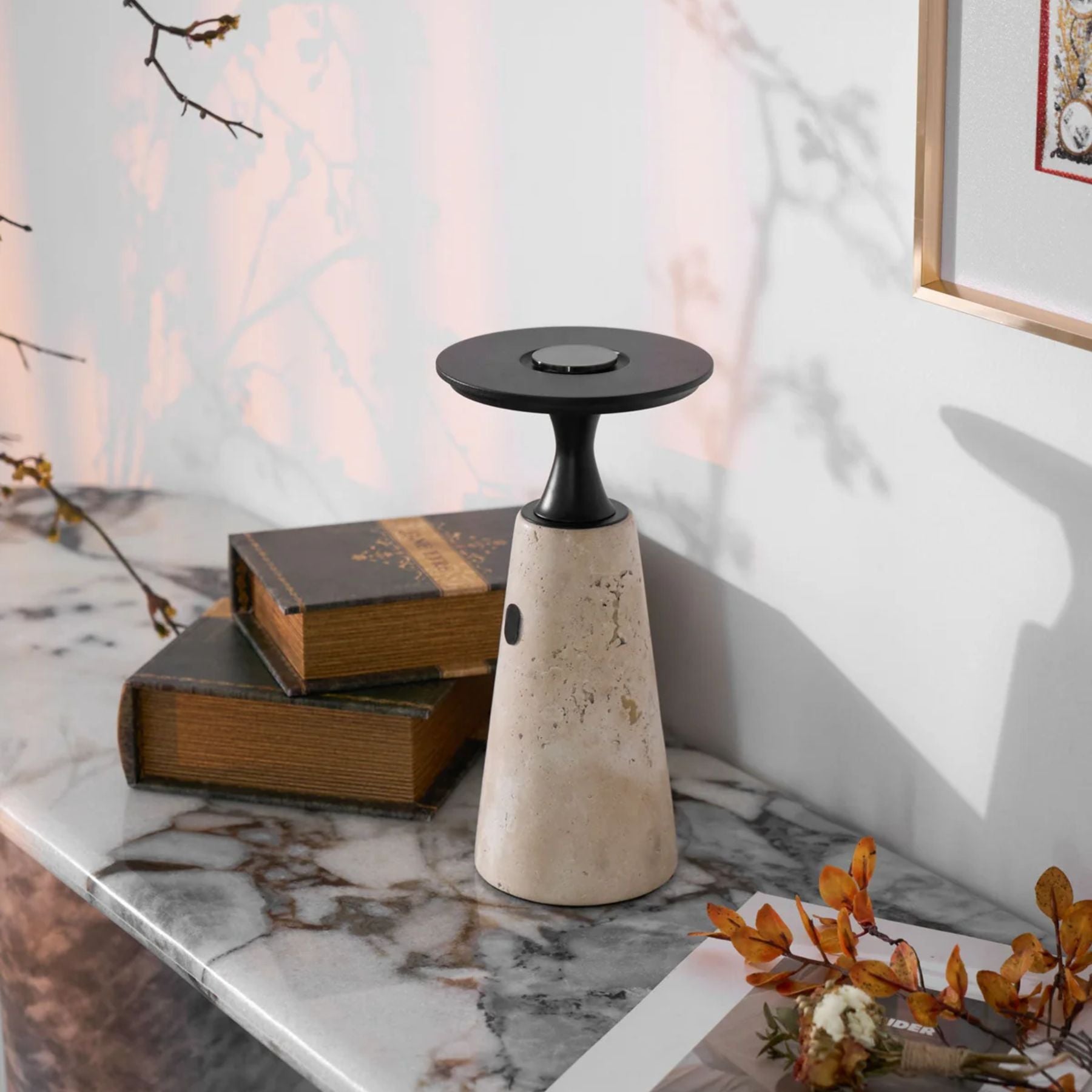 Terchas Rechargeable Natural Stone Table Lamp