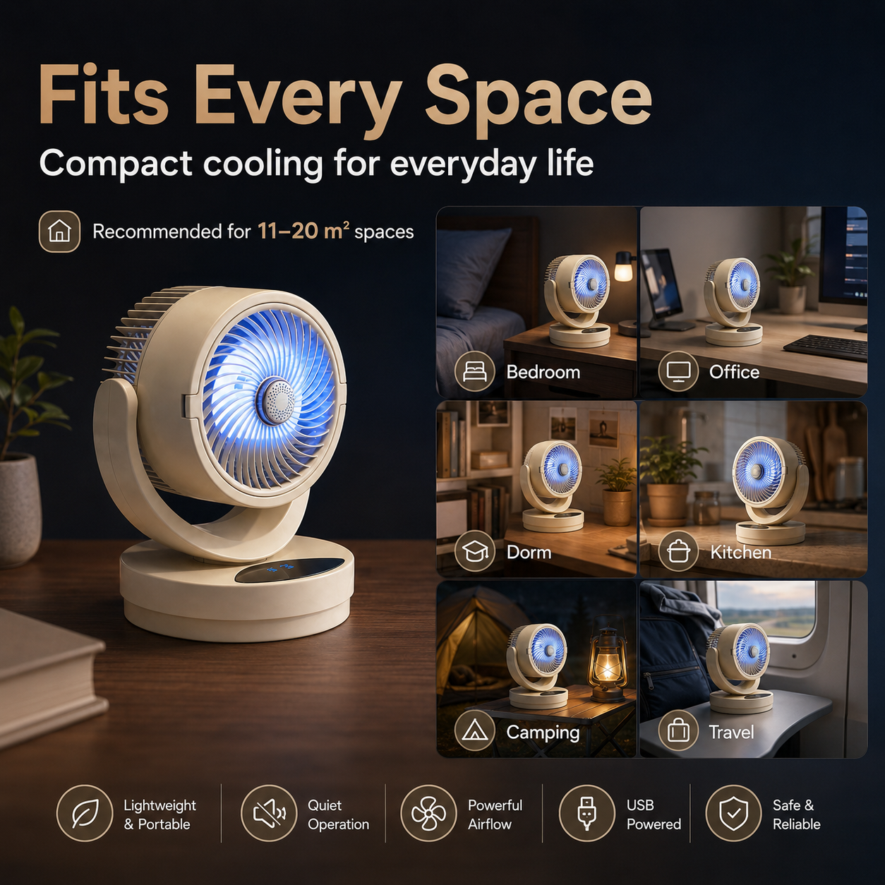 Rowanro Outdoor Table Fan