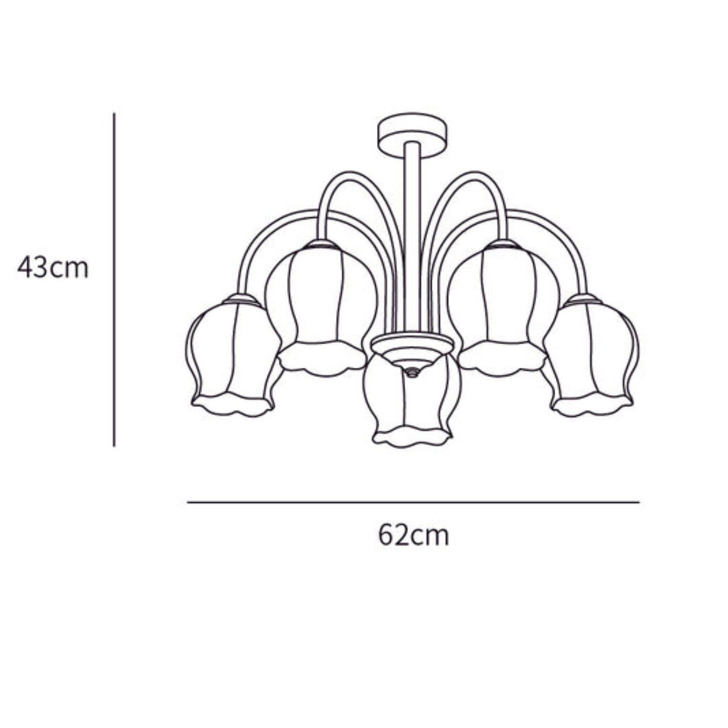 Foralle Tulip Ceiling Light With Tulip-Shaped Shades