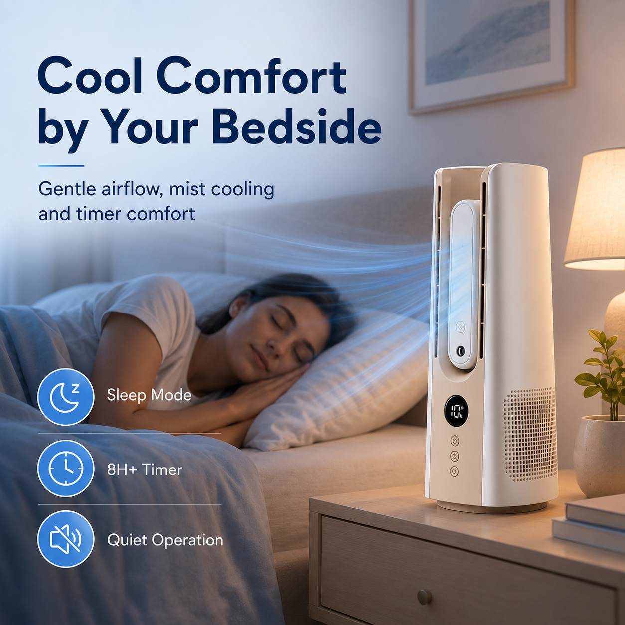 Breezeo Portable Mini Tower Fan