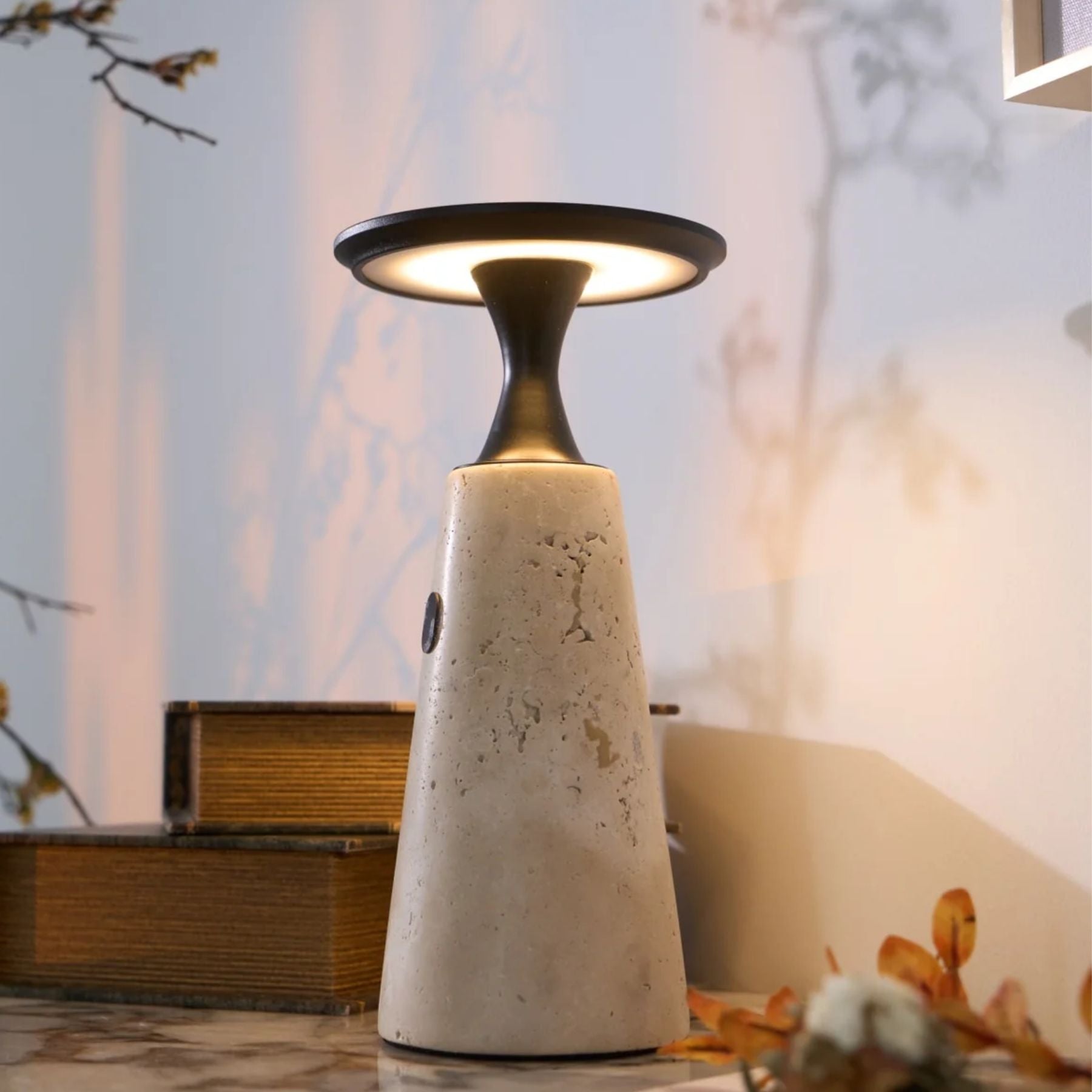 Terchas Rechargeable Natural Stone Table Lamp