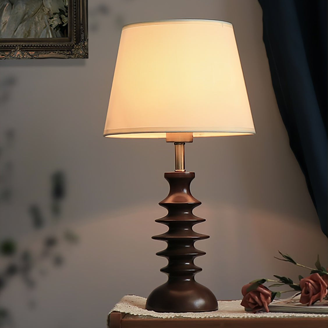 Aniddo Walnut Wooden Table Lamp